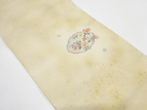 アンティーク　枝花模様　刺繍　袋帯（材料）